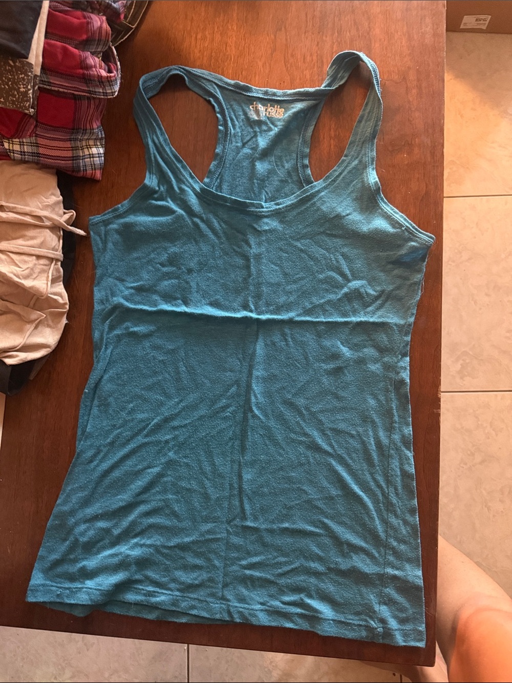 Charlotte Russe Teal Racerback Tank Top